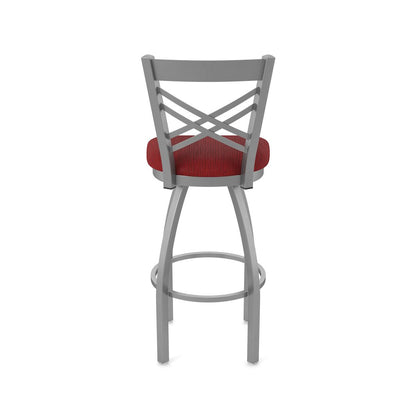 820 Catalina Stainless Steel 36" Swivel Bar Stool with Graph Ruby Seat