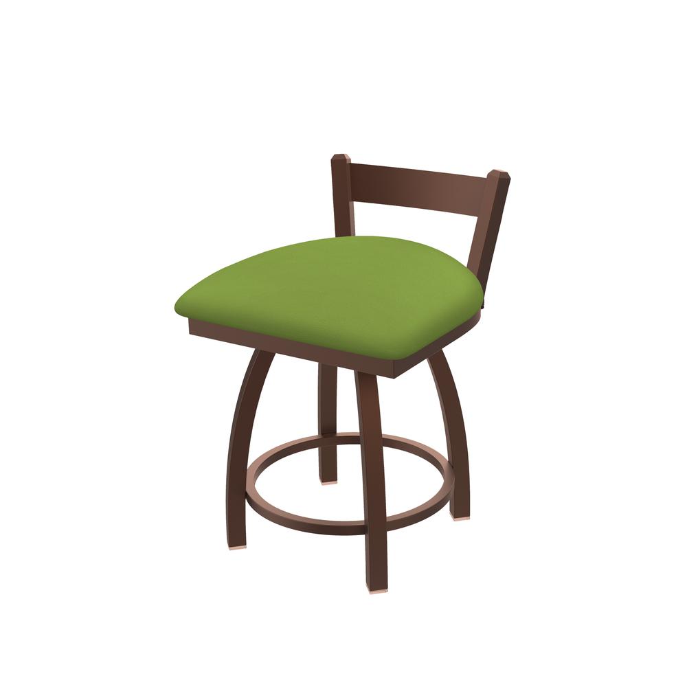 821 Catalina 18" Low Back Swivel Vanity Stool with Bronze Finish and Canter Kiwi Green Seat