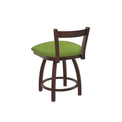 821 Catalina 18" Low Back Swivel Vanity Stool with Bronze Finish and Canter Kiwi Green Seat