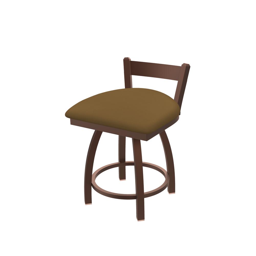821 Catalina 18" Low Back Swivel Vanity Stool with Bronze Finish and Canter Saddle Seat