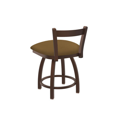 821 Catalina 18" Low Back Swivel Vanity Stool with Bronze Finish and Canter Saddle Seat