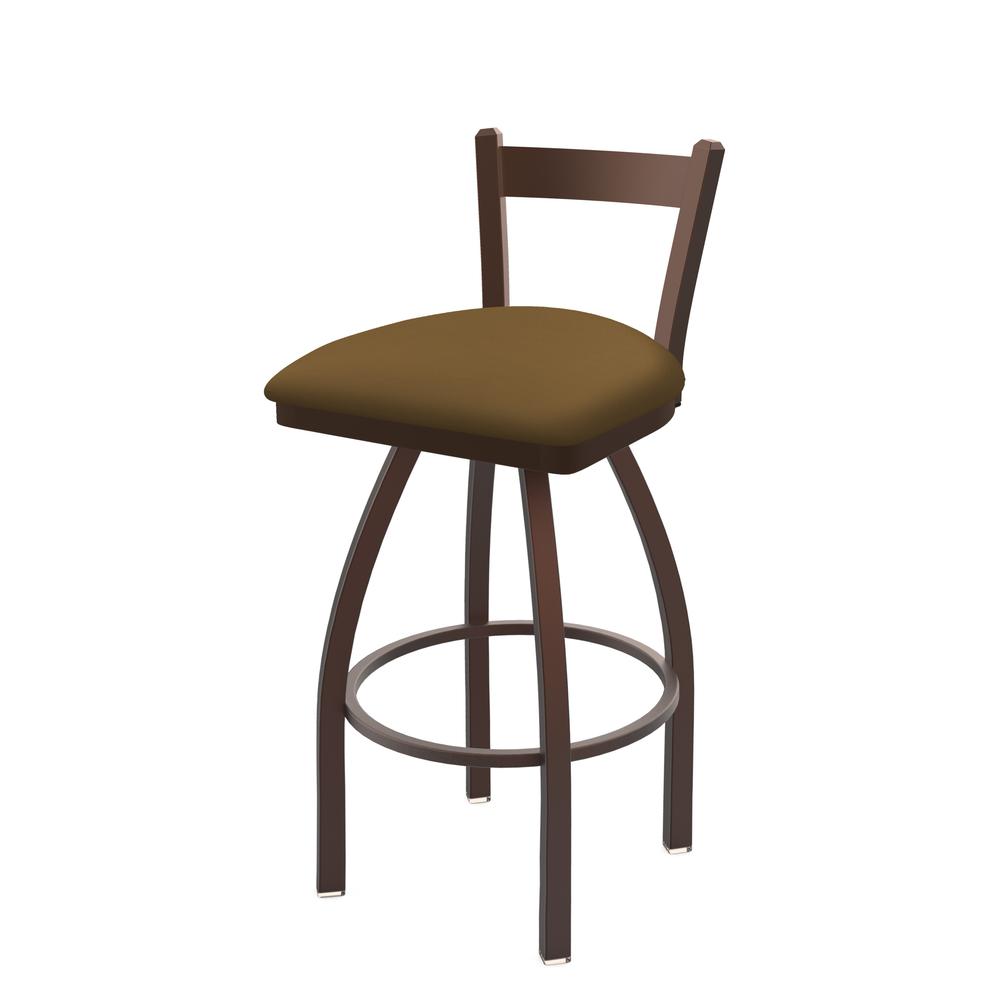 821 Catalina 30" Low Back Swivel Bar Stool with Bronze Finish and Canter Saddle Seat