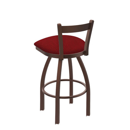821 Catalina 30" Low Back Swivel Bar Stool with Bronze Finish and Graph Ruby Seat
