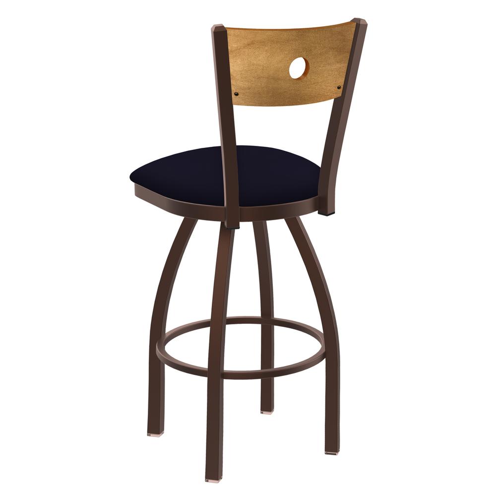 830 Voltaire 36" Swivel Counter Stool with Bronze Finish, Medium Back, and Canter Twilight Seat