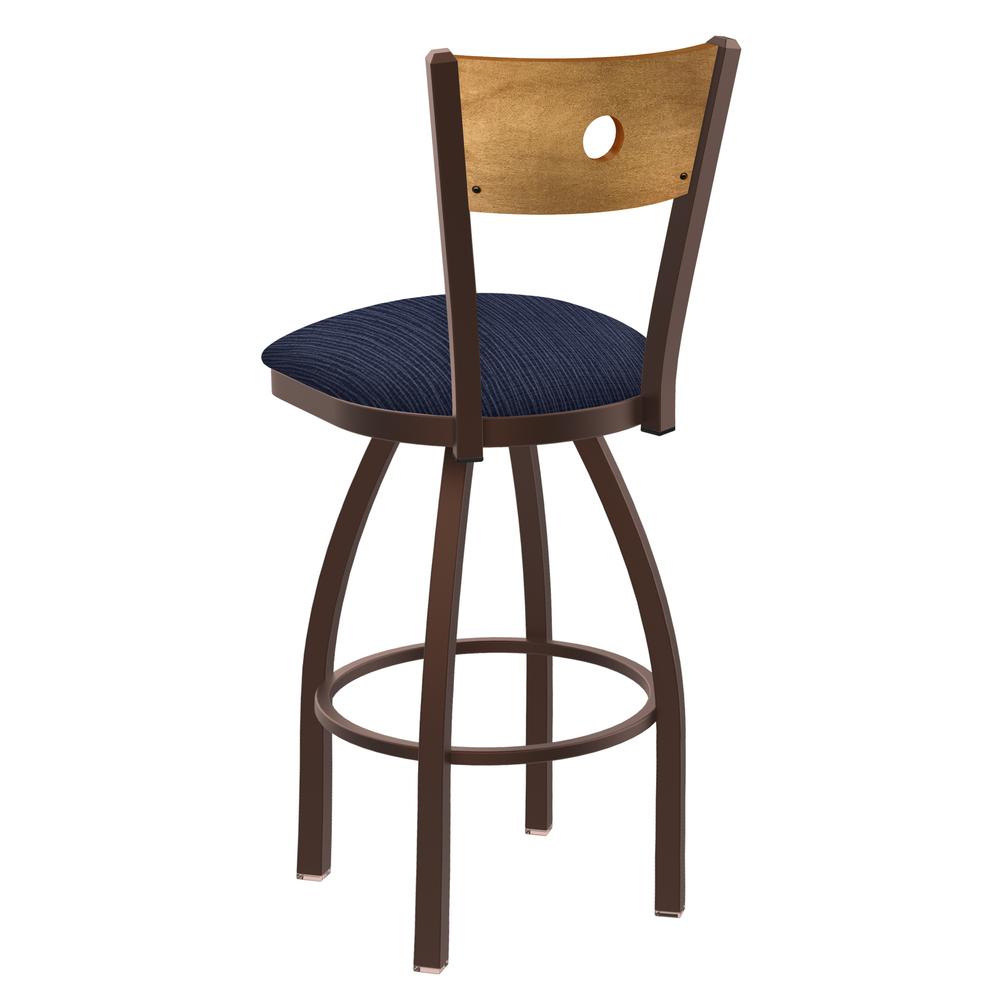 830 Voltaire 36" Swivel Counter Stool with Bronze Finish, Medium Back, and Graph Anchor Seat