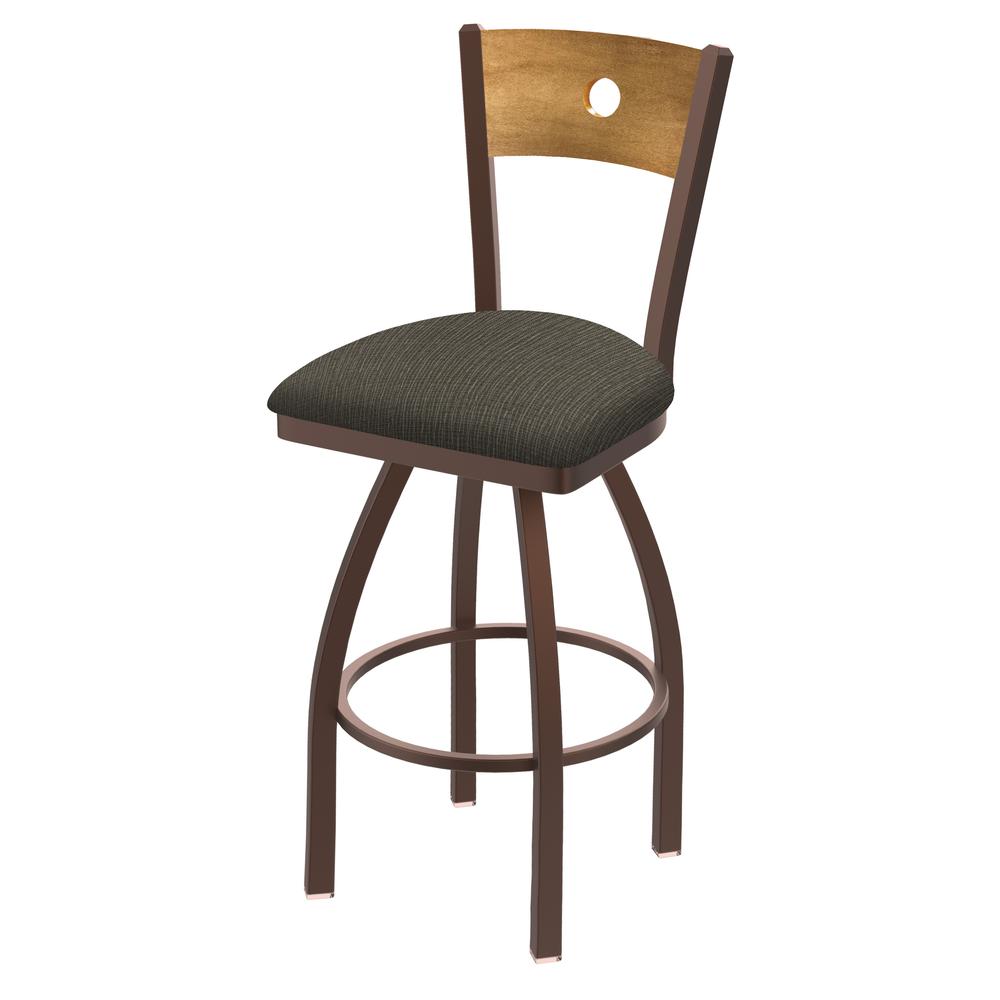 830 Voltaire 30" Swivel Counter Stool with Bronze Finish, Medium Back, and Graph Chalice Seat