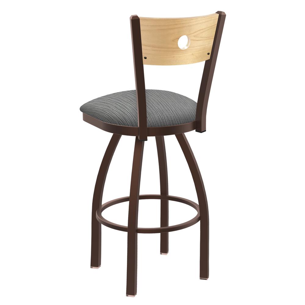 830 Voltaire 36" Swivel Counter Stool with Bronze Finish, Natural Back, and Graph Alpine Seat
