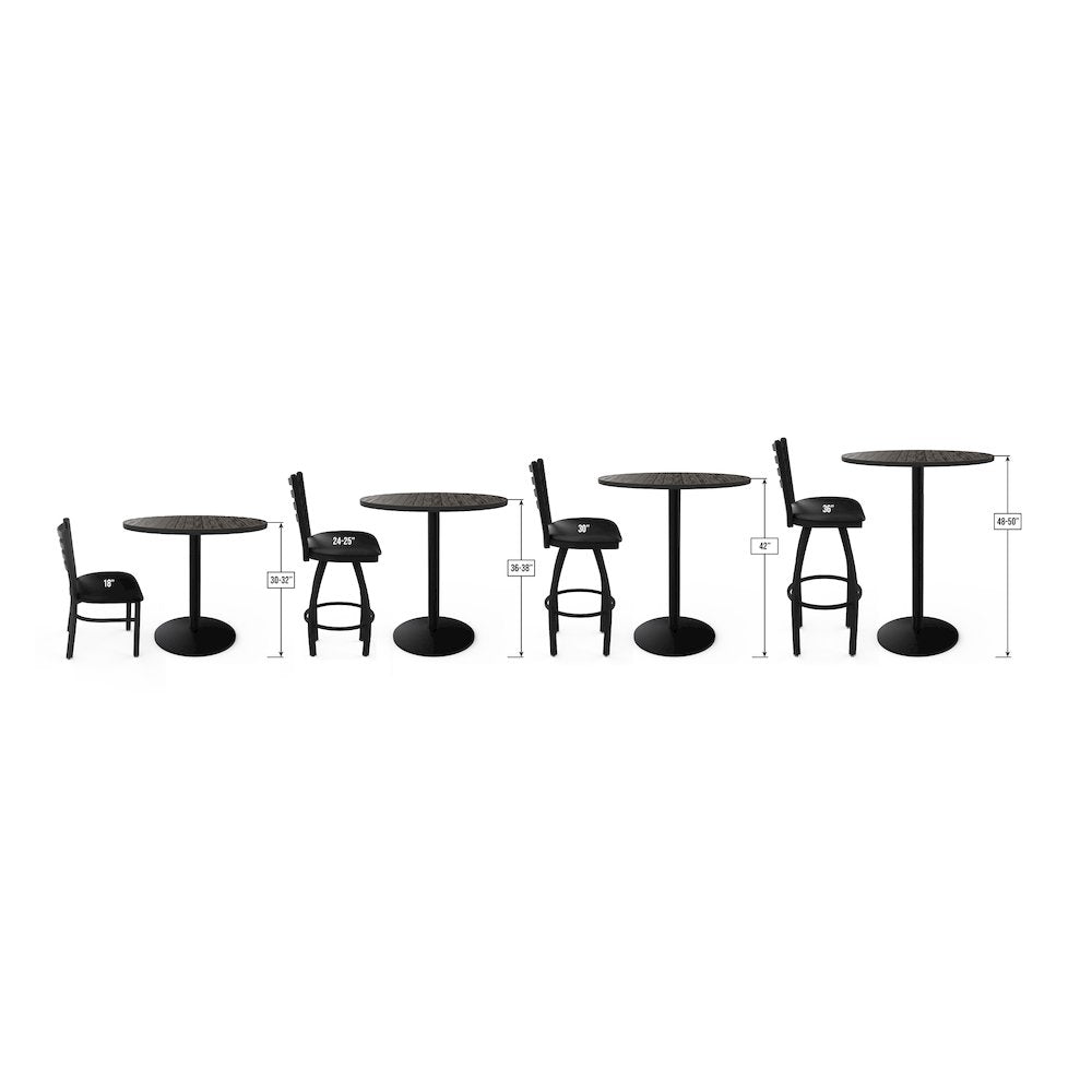 30" Bar Stool with Chrome Finish, Black Vinyl Seat