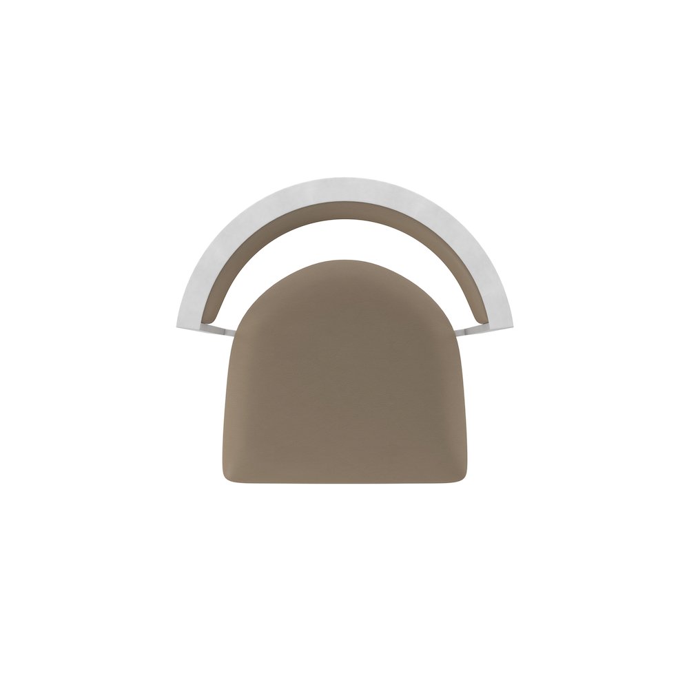 Swivel Counter Stool with Anodized Nickel Finish and Canter Earth Seat and Back