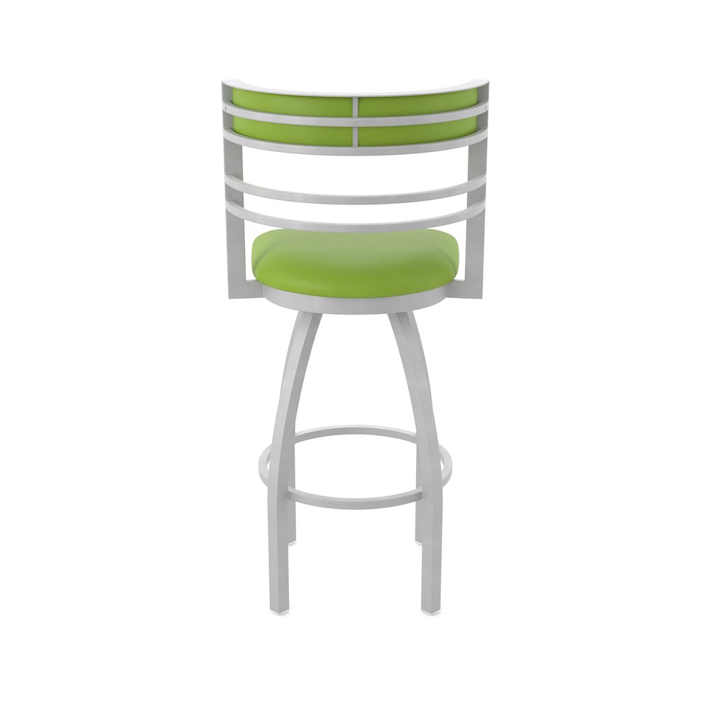 Swivel Counter Stool with Anodized Nickel Finish and Canter Kiwi Green Seat