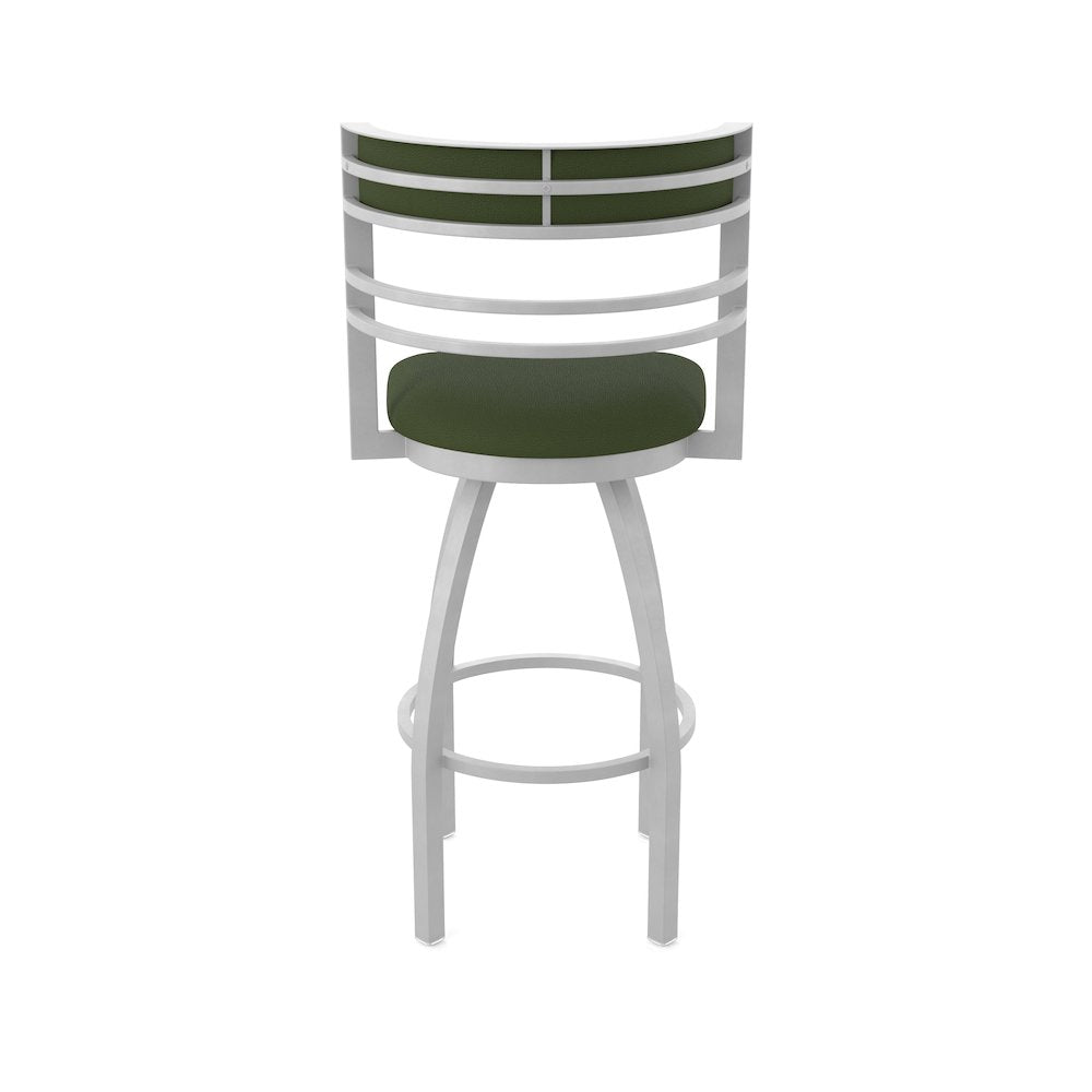 Swivel Counter Stool with Anodized Nickel Finish and Canter Pine Seat and Back
