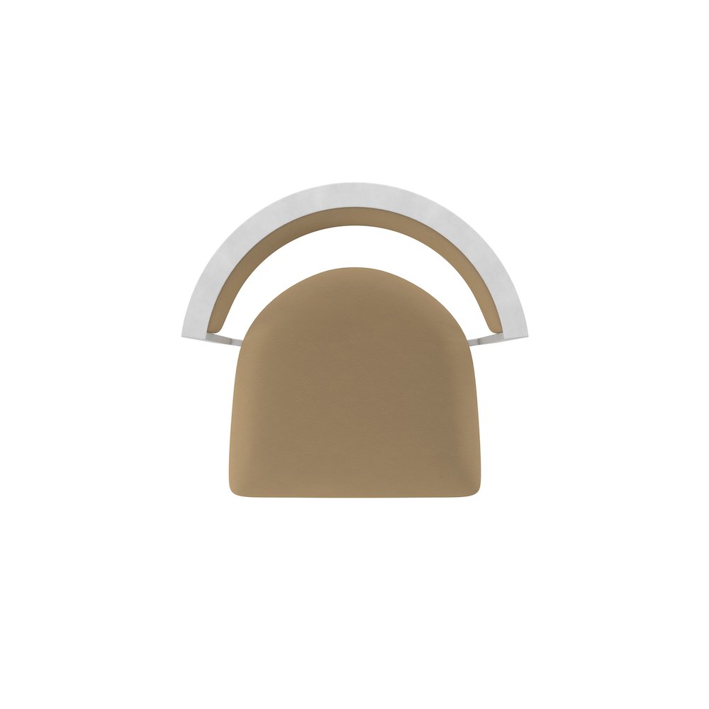 Swivel Counter Stool with Anodized Nickel Finish and Canter Sand Seat and Back