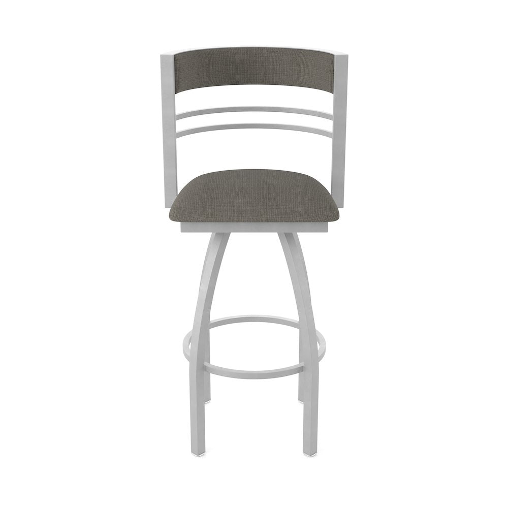 Swivel Counter Stool with Anodized Nickel Finish and Graph Chalice Seat and Back