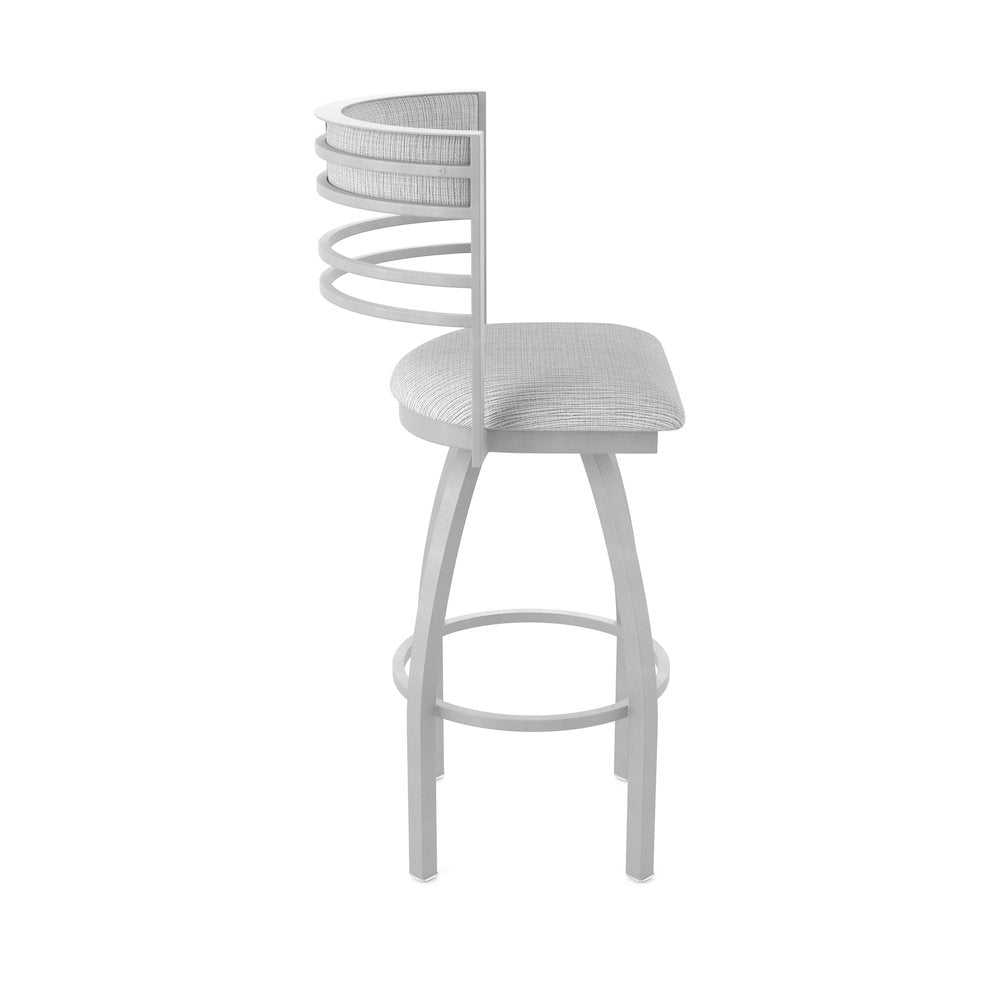 Swivel Counter Stool with Anodized Nickel Finish and Graph Alpine Seat and Back