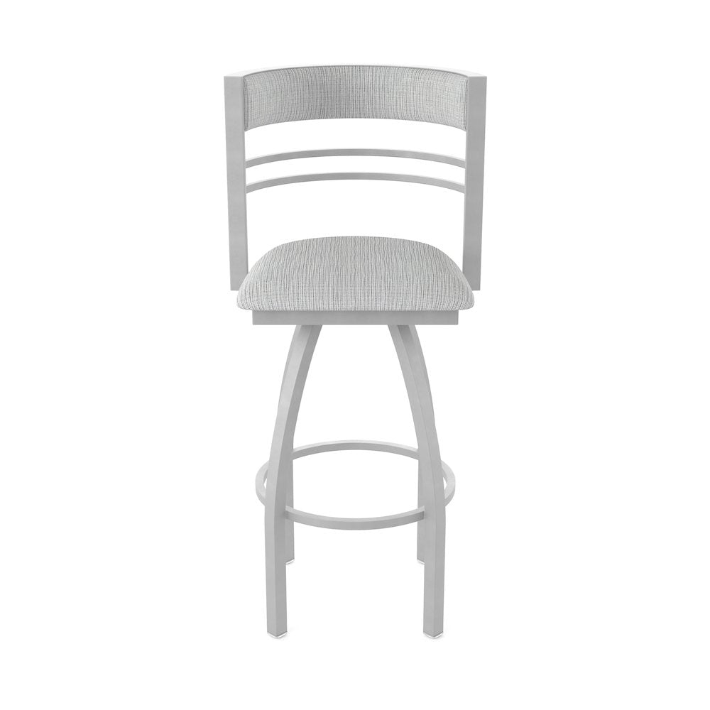 Swivel Counter Stool with Anodized Nickel Finish and Graph Alpine Seat and Back
