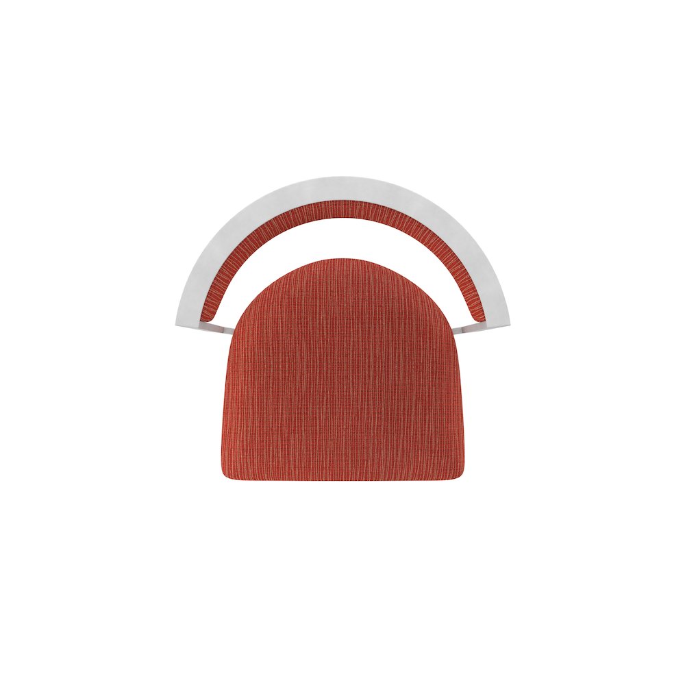 Swivel Counter Stool with Anodized Nickel Finish and Graph Poppy Seat and Back