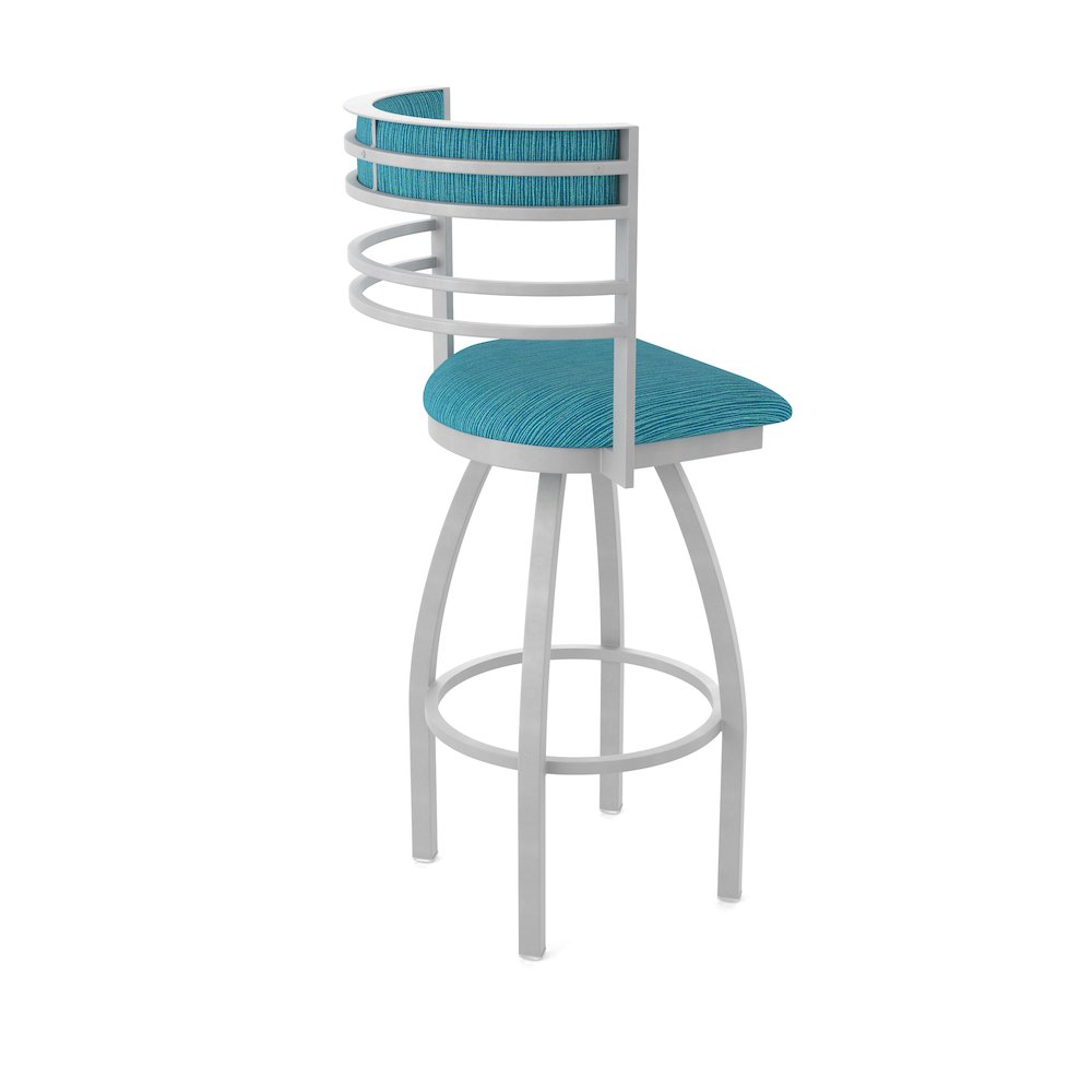Swivel Counter Stool with Anodized Nickel Finish and Graph Tidal Seat and Back