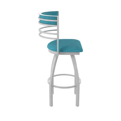 Swivel Counter Stool with Anodized Nickel Finish and Graph Tidal Seat and Back