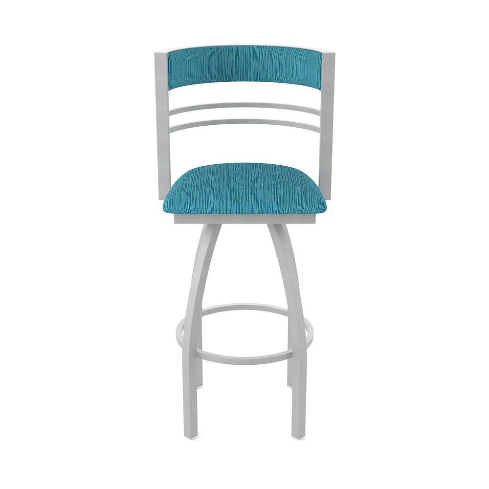 Swivel Counter Stool with Anodized Nickel Finish and Graph Tidal Seat and Back