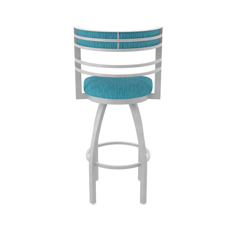 Swivel Counter Stool with Anodized Nickel Finish and Graph Tidal Seat and Back