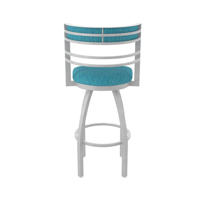 Swivel Counter Stool with Anodized Nickel Finish and Graph Tidal Seat and Back