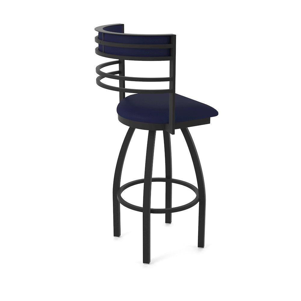 Swivel Counter Stool with Black Wrinkle Finish and Canter Twilight Seat and Back