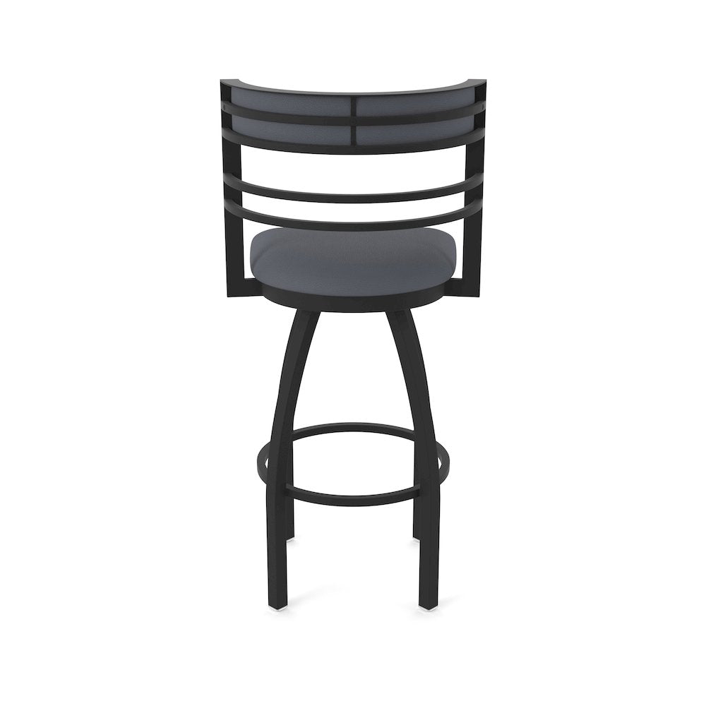 Swivel Counter Stool with Black Wrinkle Finish and Canter Storm Seat and Back