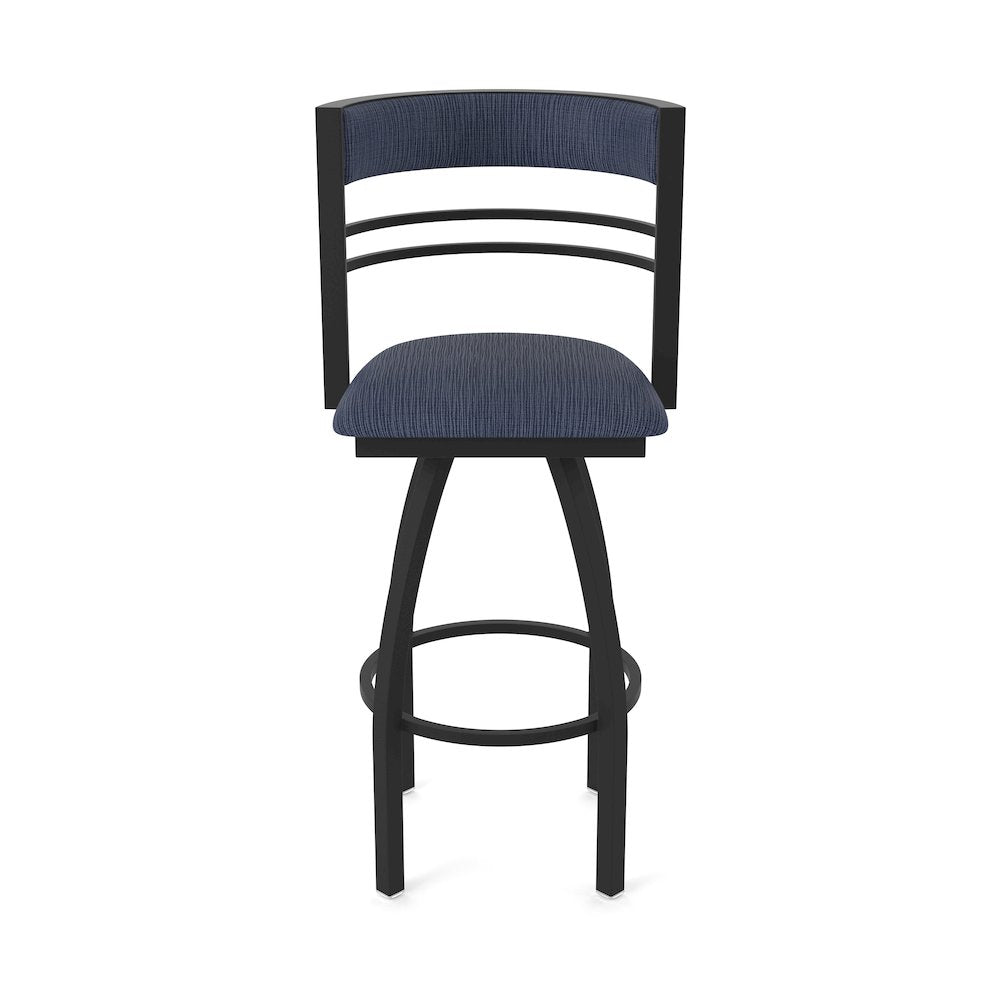 Swivel Counter Stool with Black Wrinkle Finish and Graph Anchor Seat and Back