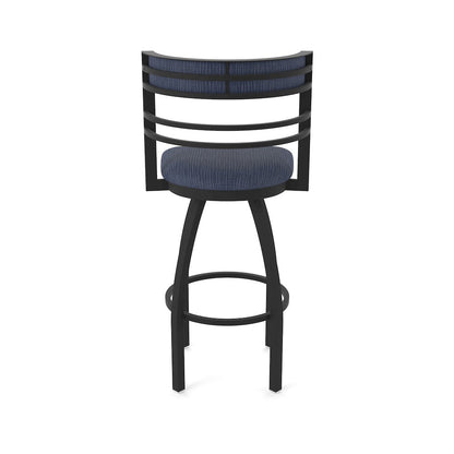 Swivel Counter Stool with Black Wrinkle Finish and Graph Anchor Seat and Back