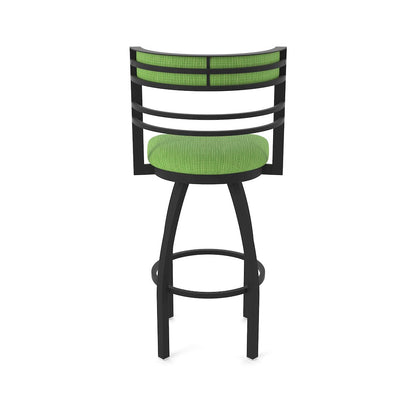Swivel Counter Stool with Black Wrinkle Finish and Graph Parrot Seat and Back