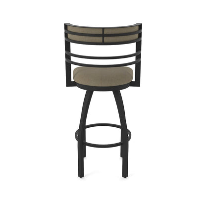 Swivel Counter Stool with Black Wrinkle Finish and Graph Cork Seat and Back