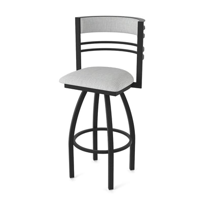 Swivel Counter Stool with Black Wrinkle Finish and Graph Alpine Seat and Back