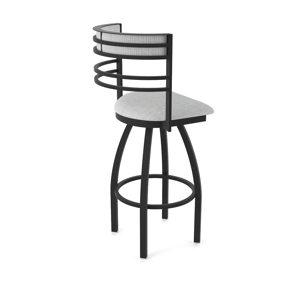 Swivel Counter Stool with Black Wrinkle Finish and Graph Alpine Seat and Back
