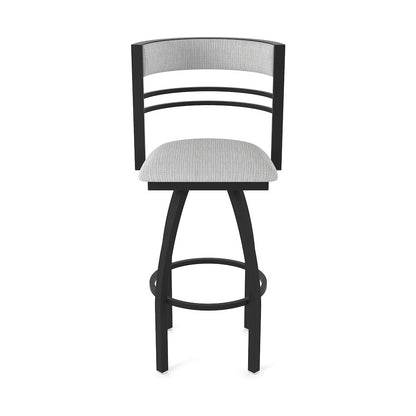 Swivel Counter Stool with Black Wrinkle Finish and Graph Alpine Seat and Back