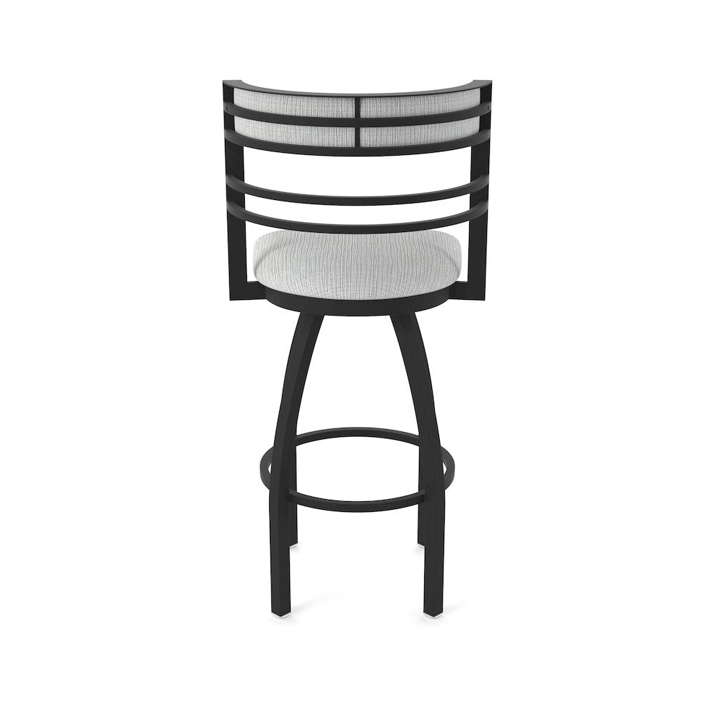 Swivel Counter Stool with Black Wrinkle Finish and Graph Alpine Seat and Back