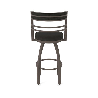 Swivel Counter Stool with Bronze Finish and Canter Espresso Seat and Back