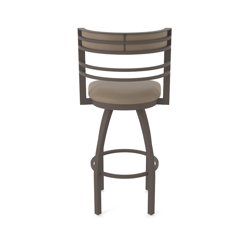 Swivel Counter Stool with Bronze Finish and Canter Earth Seat and Back