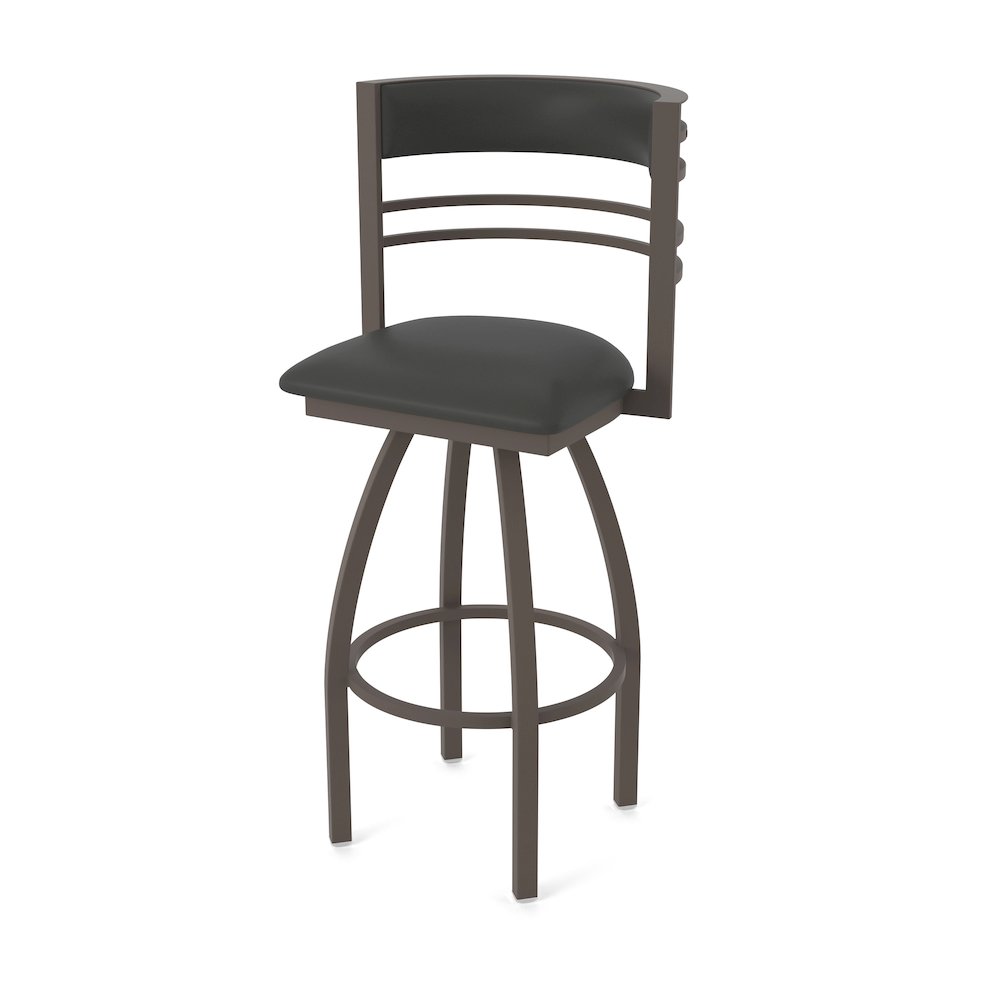 Swivel Counter Stool with Bronze Finish and Canter Iron Seat and Back