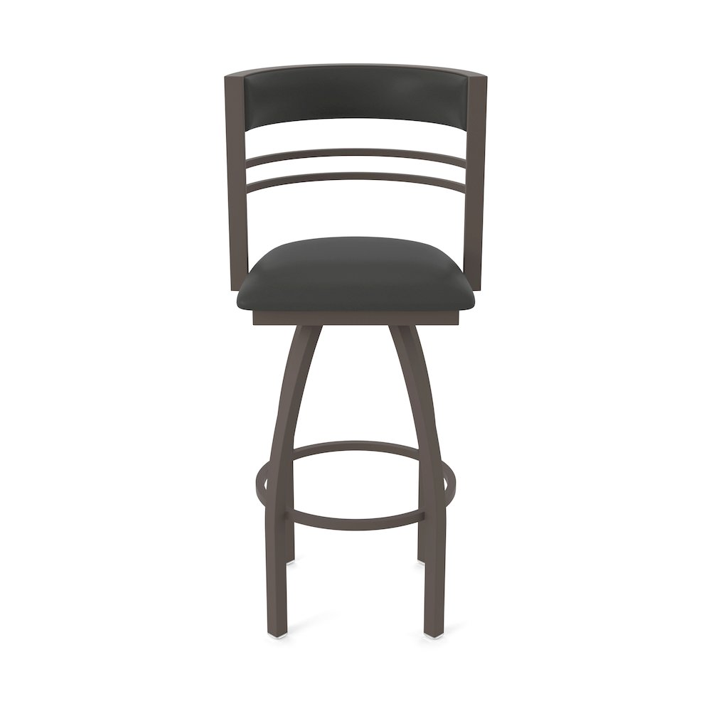 Swivel Counter Stool with Bronze Finish and Canter Iron Seat and Back