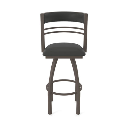 Swivel Counter Stool with Bronze Finish and Canter Iron Seat and Back