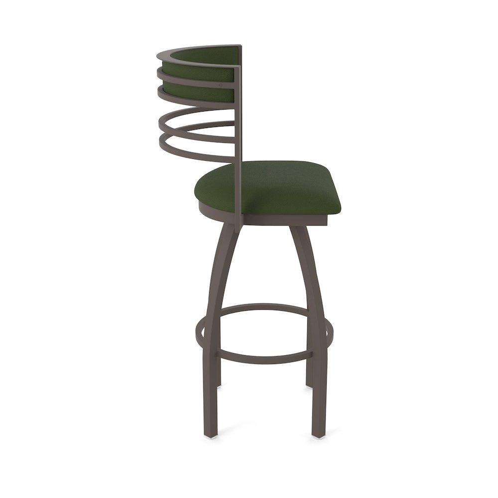 Swivel Counter Stool with Bronze Finish and Canter Pine Seat and Back