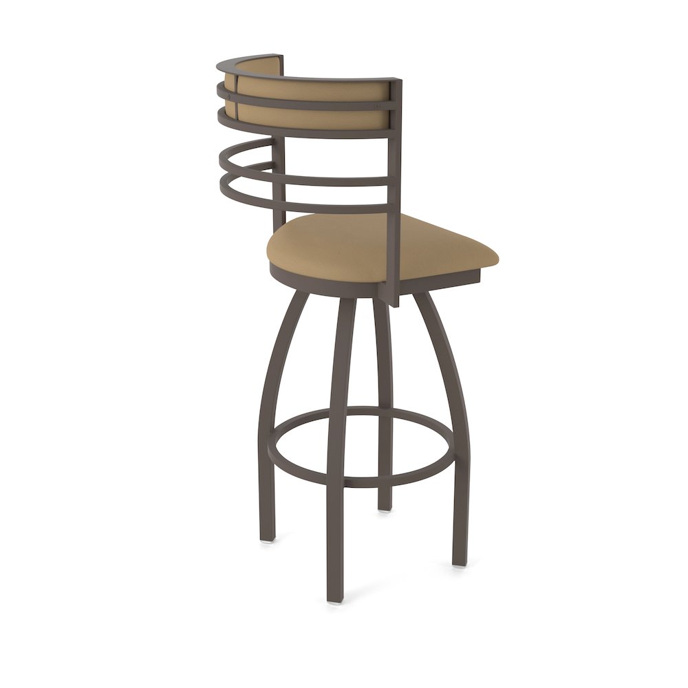 Swivel Counter Stool with Bronze Finish and Canter Sand Seat and Back
