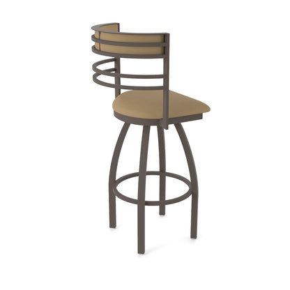 Swivel Counter Stool with Bronze Finish and Canter Sand Seat and Back