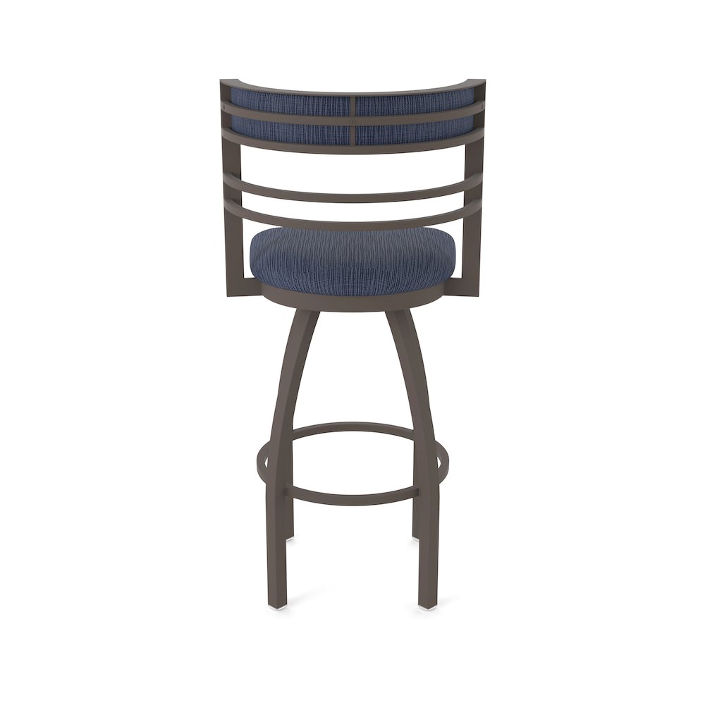 Swivel Counter Stool with Bronze Finish and Graph Anchor Seat and Back