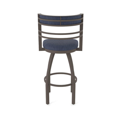 Swivel Counter Stool with Bronze Finish and Graph Anchor Seat and Back