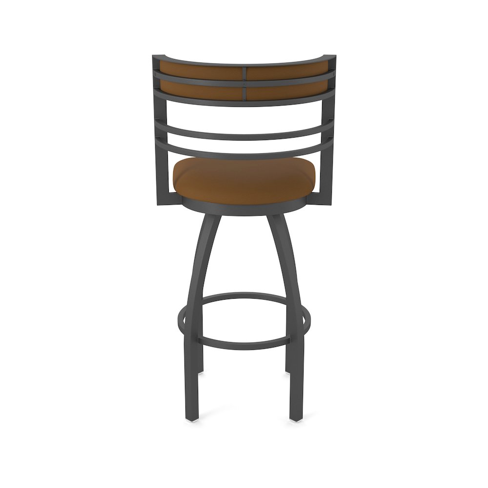 Swivel Counter Stool with Pewter Finish and Canter Thatch Seat and Back