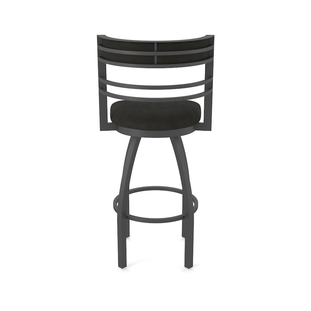 Swivel Counter Stool with Pewter Finish and Canter Espresso Seat and Back