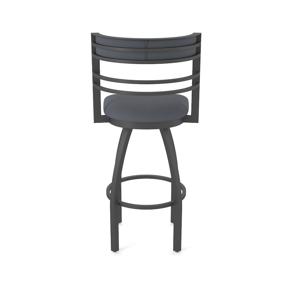 Swivel Counter Stool with Pewter Finish and Canter Storm Seat and Back