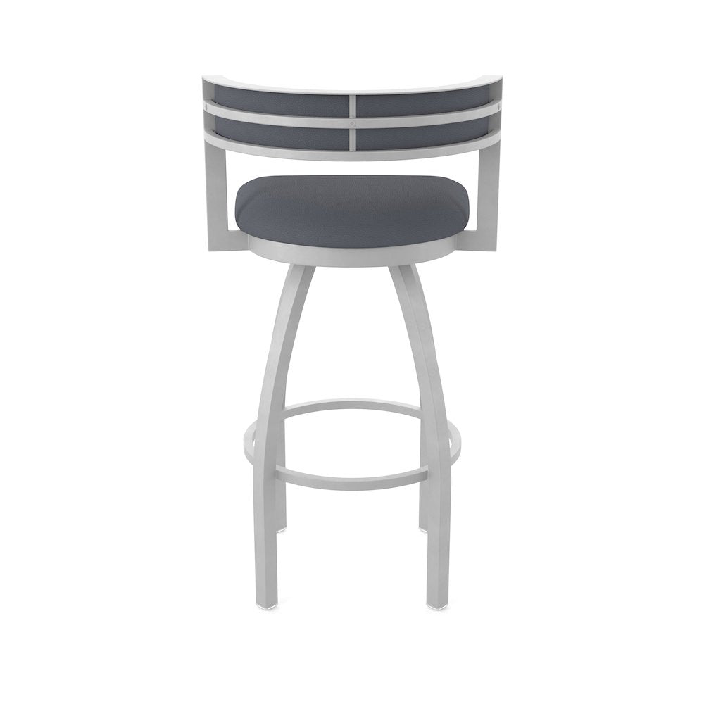 Swivel Counter Stool with Anodized Nickel Finish and Canter Storm Seat and Back