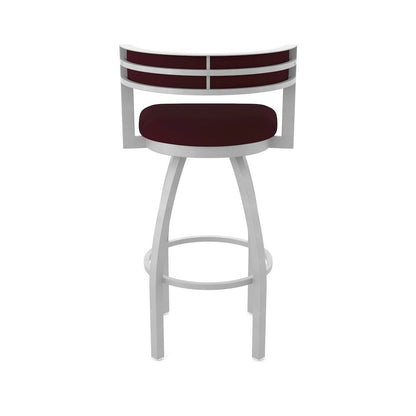 Swivel Counter Stool with Anodized Nickel Finish and Canter Bordeaux Seat